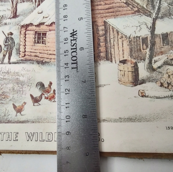 Vintage 1971 "A Home in the Wilderson" Currier & Ives Lithograph Print - Picture 7 of 11